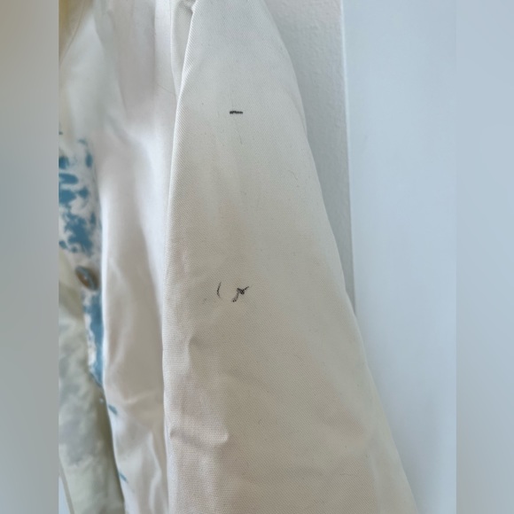 Blue hand painted banana republic medium white coat - Picture 5 of 6